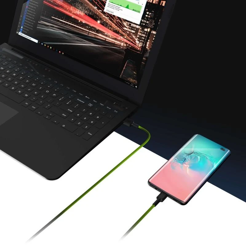 Green Cell Žalias Cell GREENCELL kabelis GC PowerStream USB-A – USB-C 200cm Ultra Charge QC 3.0