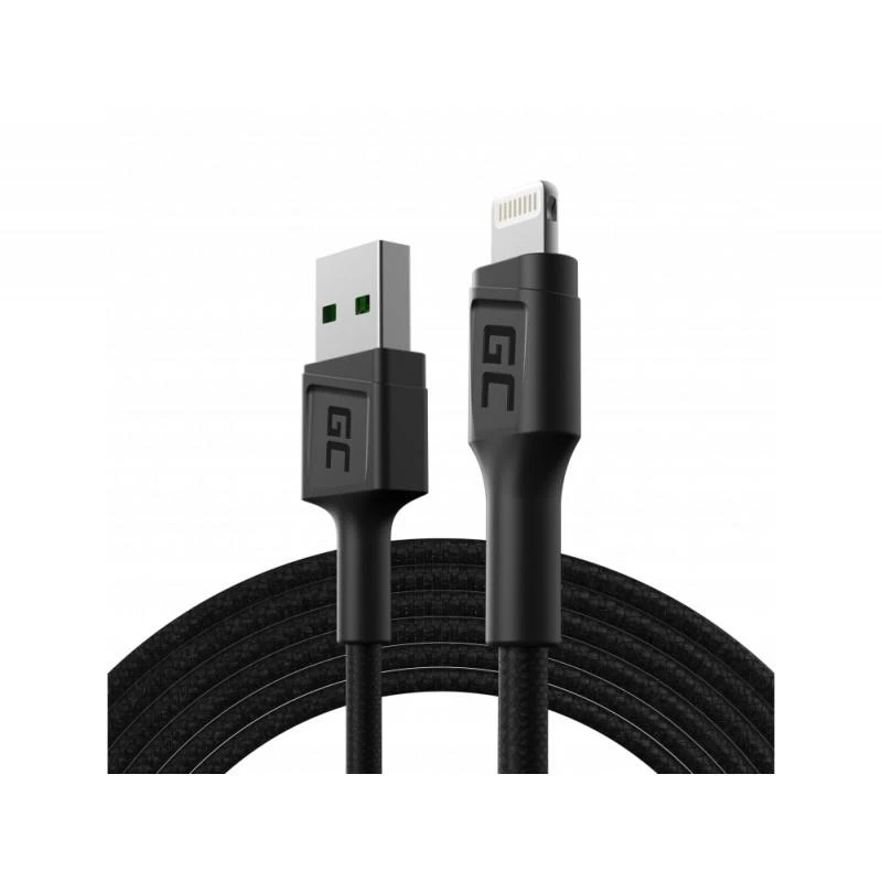 Green Cell Žalias Cell GREENCELL laidas GC PowerStream USB-A - Lightning 30cm Apple 2.4A