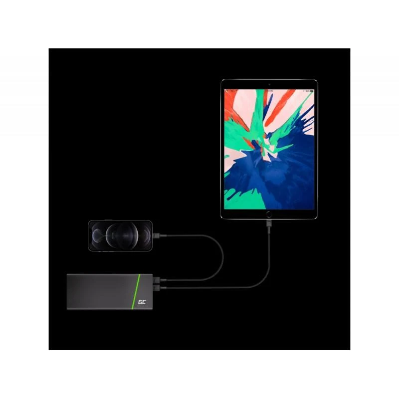 Green Cell Žalias Cell GREENCELL laidas GC PowerStream USB-A - Lightning 30cm Apple 2.4A
