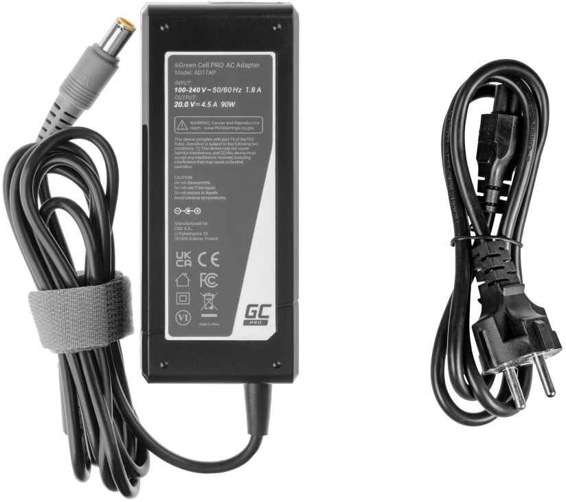 Žalias Cell Žalias Cell PRO įkroviklio kintamosios srovės adapteris skirtas Lenovo ThinkPad T410 T420 T510 T520 T530 T60 T61 R60 R61 W510 W520 X201 20V 4.5A 90W