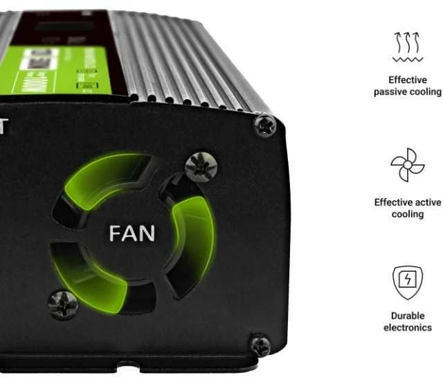 Green Cell Žalias Cell Automobilio maitinimo inverteris Žalias Cell® 12V–230V, 500W/1000W