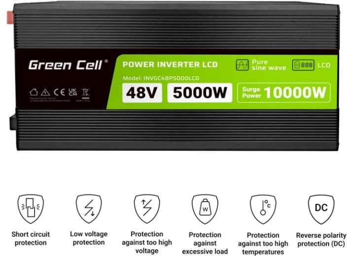 Green Cell Žalias Cell Automobilio maitinimo inverteris Žalias Cell® 12V–230V, 500W/1000W