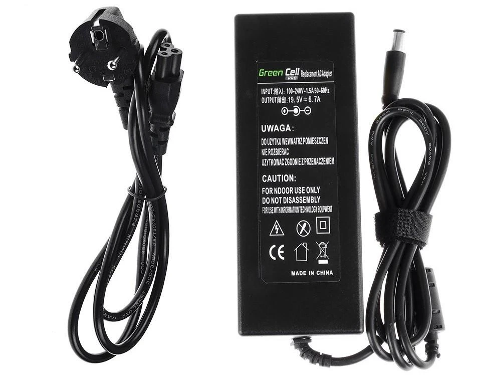 Green Cell Žalias Cell Žalias Cell PRO Nešiojamojo kompiuterio įkroviklis Dell 130W | 19,5 V | 6.7A | 7,4-5,0 mm