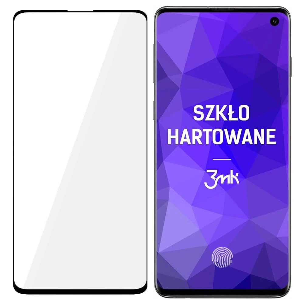 LCD apsauginis stikliukas 3MK Hard Glass Max Finger Print Samsung G973 S10 juodas