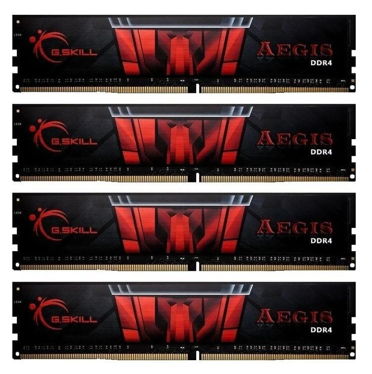 Keturi G.Skill Aegis DDR4 16GB atminties moduliai
