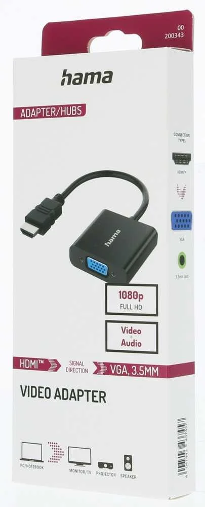 Hama HDMI į VGA adapteris pakuotėje