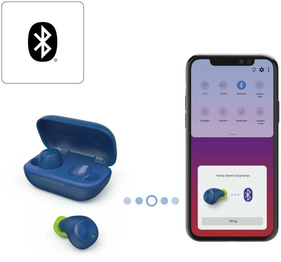 Planšetinis kompiuteris Hama "Spirit Chop" Bluetooth ausinės, tikros belaidės, įdedamos į ausis, mėlynos