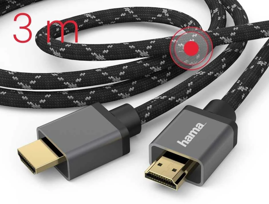Hama HDMI 2.1 8K 3m, Premium, itin didelės spartos