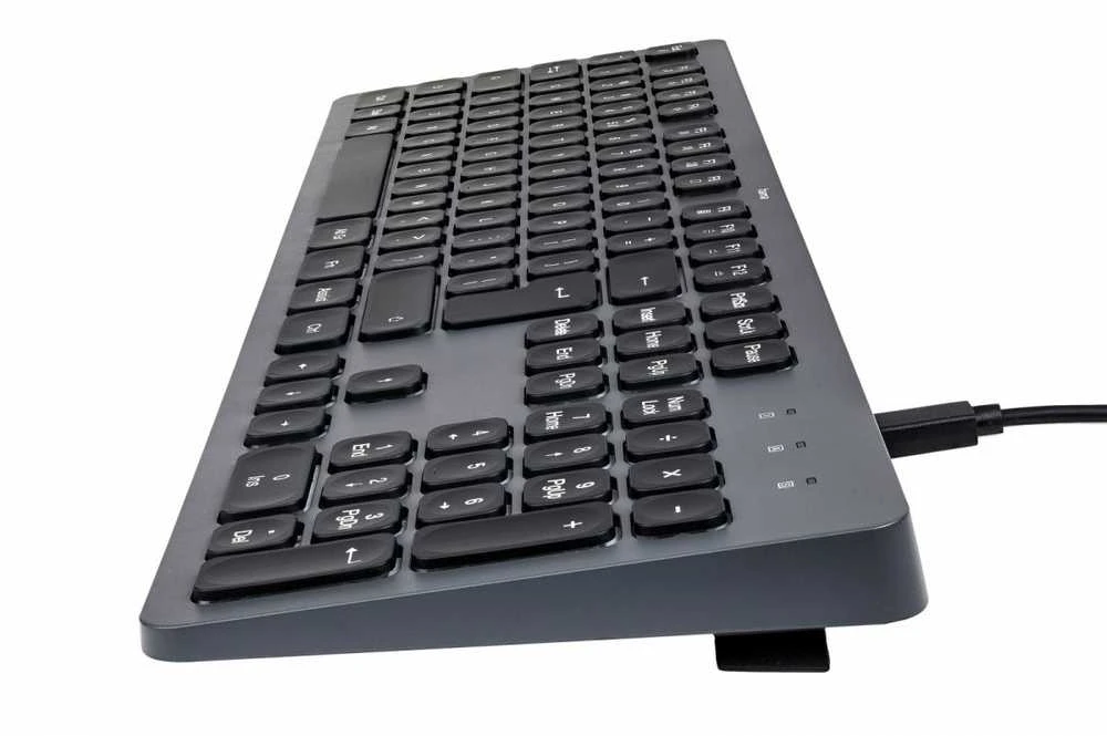 Klaviatūra Hama CK-400 su laidu 100% (full-size) su pašvietimu juoda-pilka