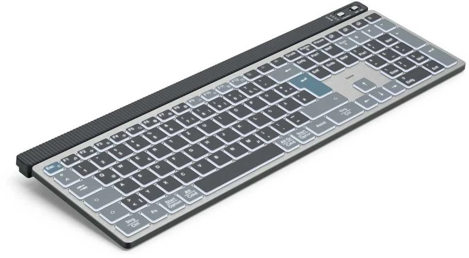 Klaviatūra Hama WK-750/WKM-750 belaidė 100% (full-size) su pašvietimu juoda-pilka
