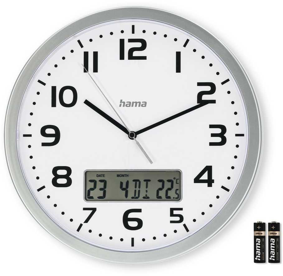 Hama Laikrodis ścienny dcf moorea 30cm sidabrinė