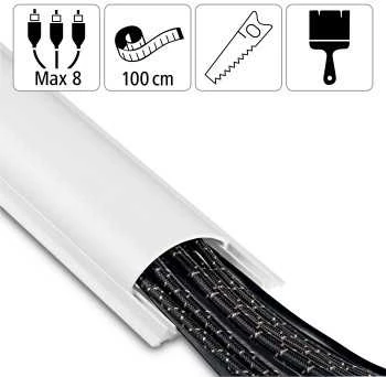 Hama MASKOWNISA DO KABLI SAMOPRZYLEPNA Pilka 100 x 7 x 2,1 cm, PVC BALTA