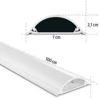 Hama MASKOWNISA DO KABLI SAMOPRZYLEPNA Pilka 100 x 7 x 2,1 cm, PVC BALTA
