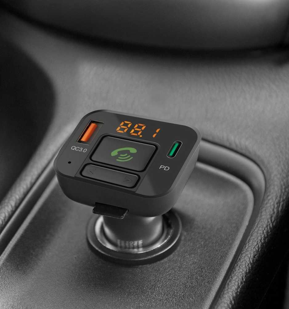 Hama FM SIŲSTUVAS SU „BLUETOOTH“, LAISVŲ RANKŲ FUNKCIJA IR USB-A, USB-C PD 20 W ĮKROVIKLIU