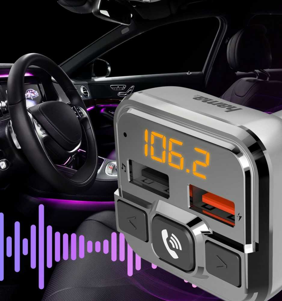 Hama FM SIŲSTUVAS SU „BLUETOOTH“, LAISVŲ RANKŲ FUNKCIJA IR USB ĮKROVIKLIU – A18W
