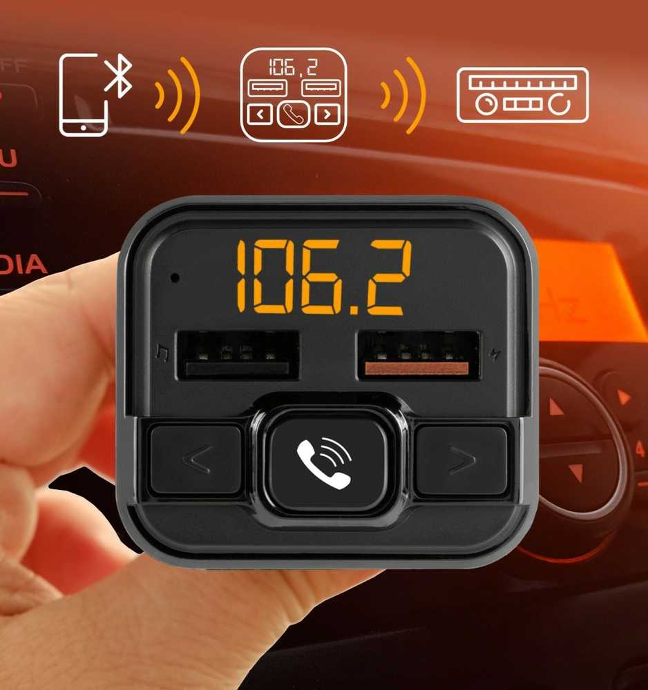 Hama FM SIŲSTUVAS SU „BLUETOOTH“, LAISVŲ RANKŲ FUNKCIJA IR USB ĮKROVIKLIU – A18W