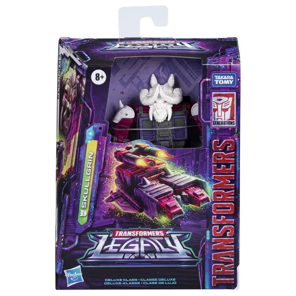 Žaislas - Hasbro Transformers Generations Legacy Deluxe klasės Skullgrin, transformuojamas figūra, tanko režimas