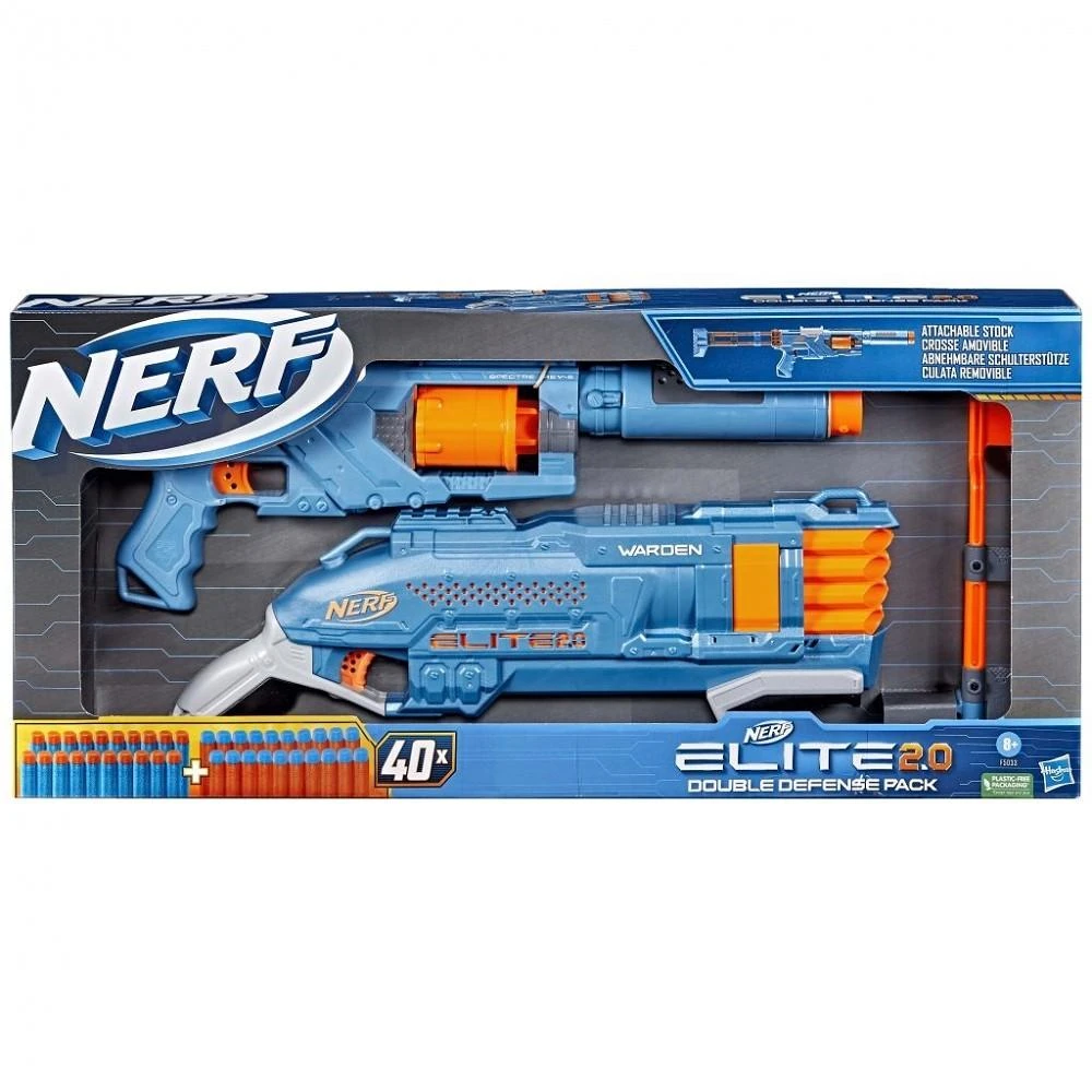 REKLAMINIAI NERF ELITE 2.0 dvigubos gynybos rinkiniai F5033 p3 HASBRO