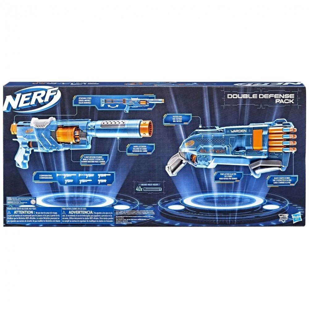 REKLAMINIAI NERF ELITE 2.0 dvigubos gynybos rinkiniai F5033 p3 HASBRO
