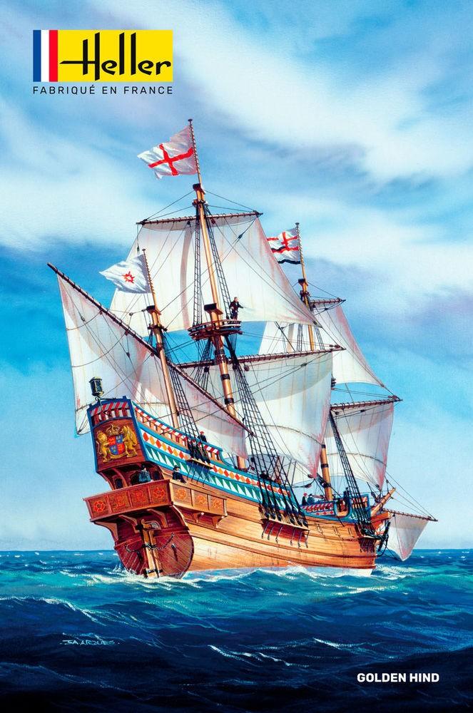 Heller Golden Hind burlaivio plastikinis rinkinys 1/96