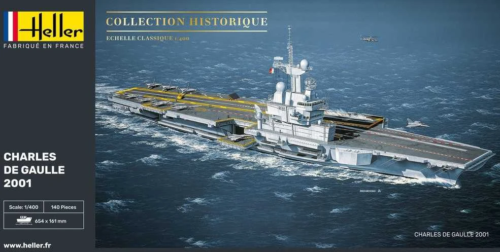 Heller lėktuvnešis Charles de Gaulle 1/400 surenkamas laivo modelis