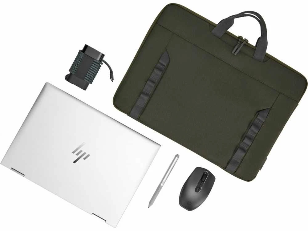 HP Modular 14 Sleeve/Top Load su rankenomis/peties dirželiu, Vanduo Resistant - Dark Olive Žalias
