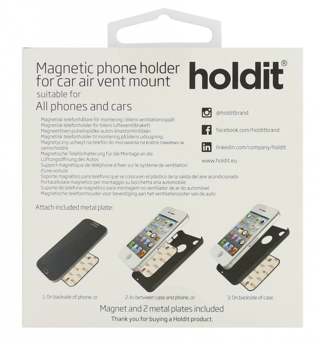 Holdit Magnetic automobilinis laikiklis Square 612681