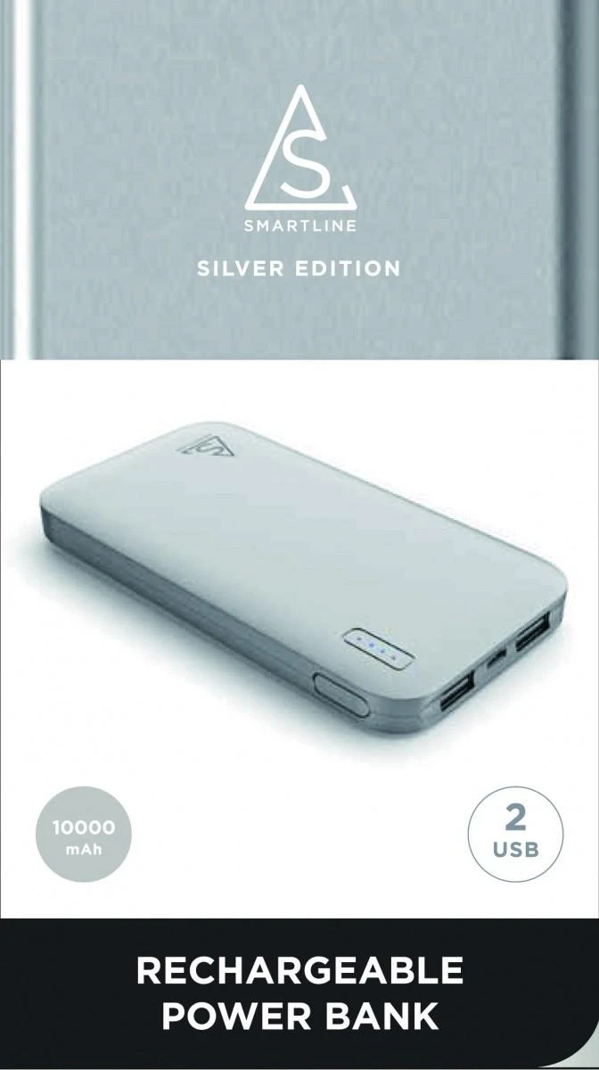 Powerbank Holdit Smartline 10000mAh Sidabrinė