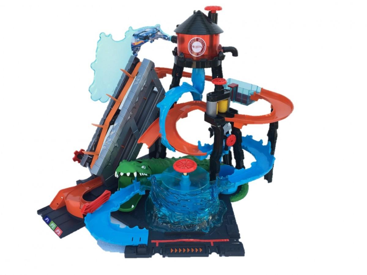 Mattel Hot Wheels City Mega Car Wash Crocodile Attack FTB67, modelis ‎FTB67, žema kaina Varle.lt