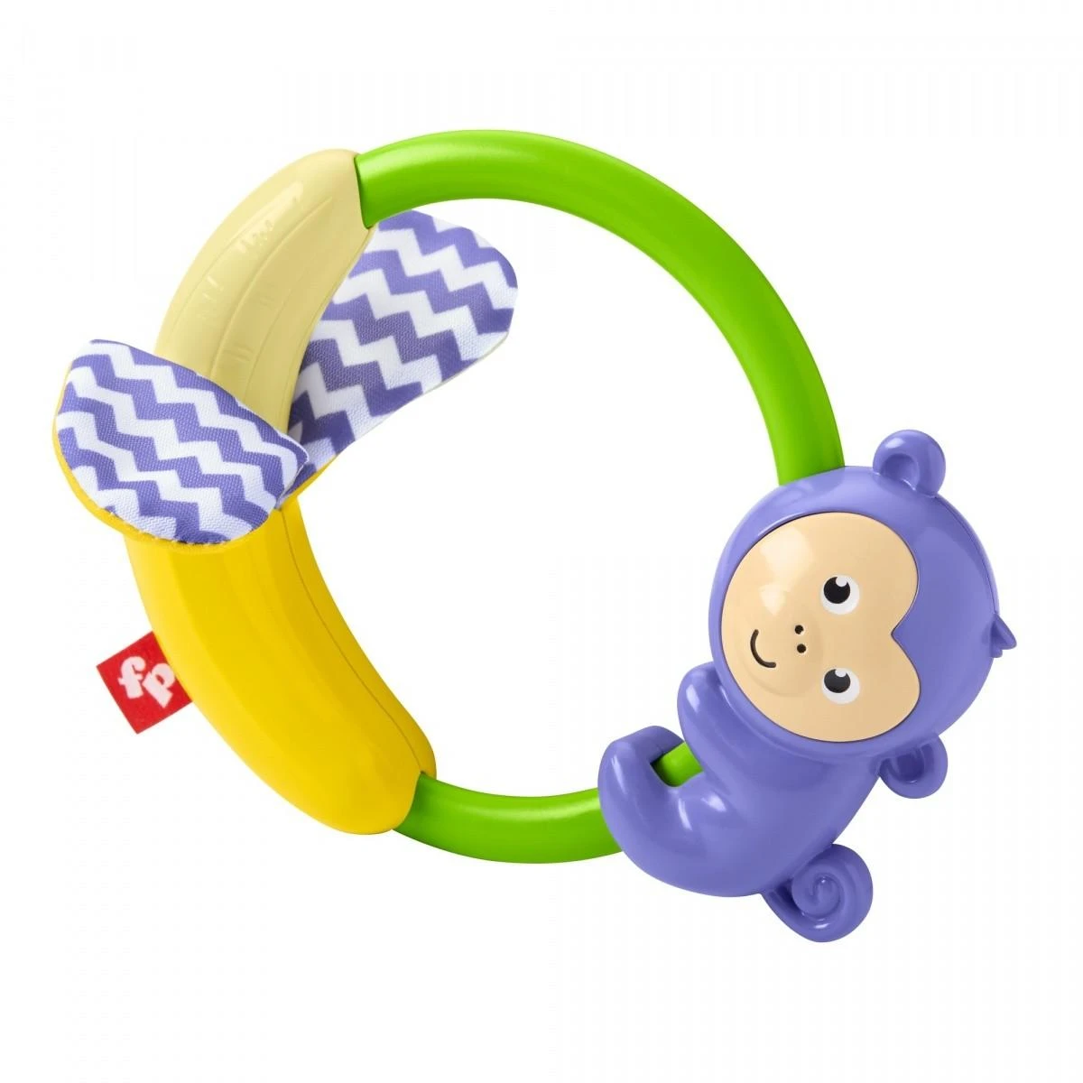 Fisher Price beždžionėlės formos žiedas-barškutis