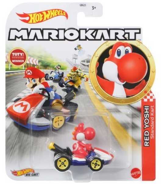 Hot Wheels Mario Kart Cat Raudona Yoshi