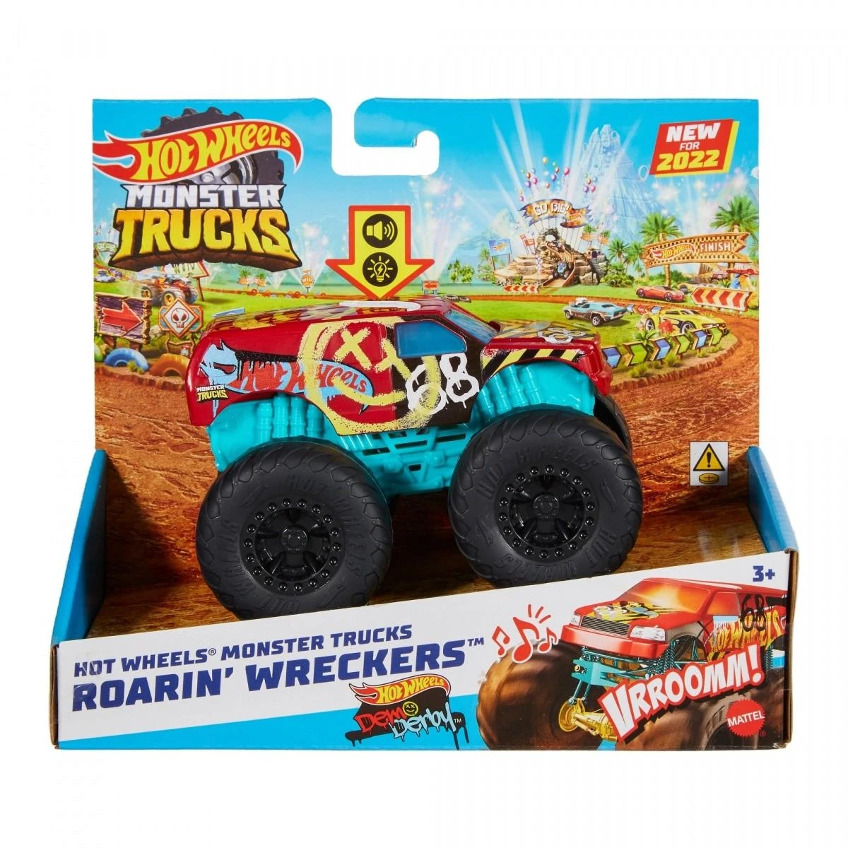 HOT WHEELS MONSTR TRUCK automobilis Roarin Wreckers Demo Derby CU Funct II