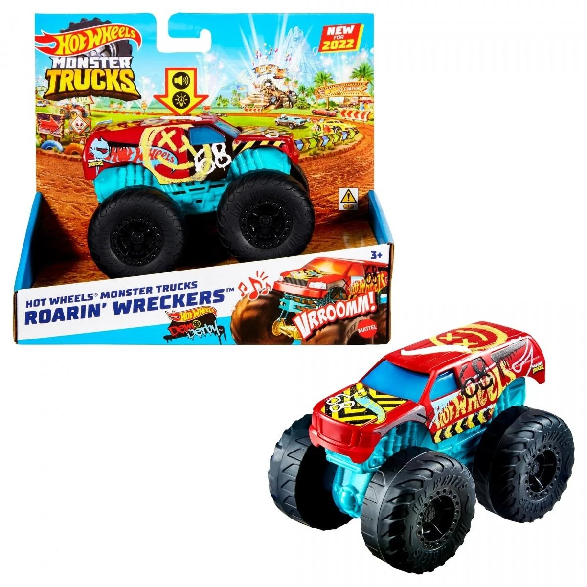 HOT WHEELS MONSTR TRUCK automobilis Roarin Wreckers Demo Derby CU Funct II