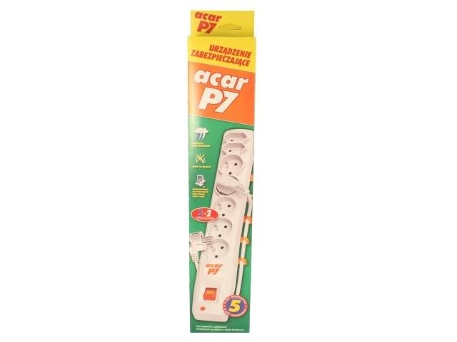 Prailgintuvas su apsauga Acar P7 juodas - 7 lizdai - 1.5m