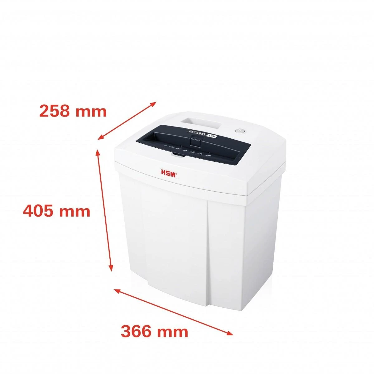 HSM 2250111 HSM Securio C14 - juostelės 3,9 mm / 10-12 lapų 80 g / 20 l šiukšliadėžė