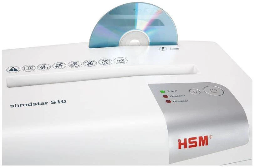 HSM 1042121 HSM „Shredstar S10“ – 6 mm juostelės / 10 lapų po 80 g / 18 l talpos dėžė / P-2