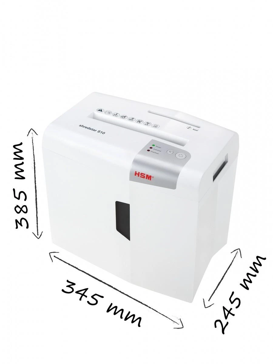 HSM 1042121 HSM „Shredstar S10“ – 6 mm juostelės / 10 lapų po 80 g / 18 l talpos dėžė / P-2