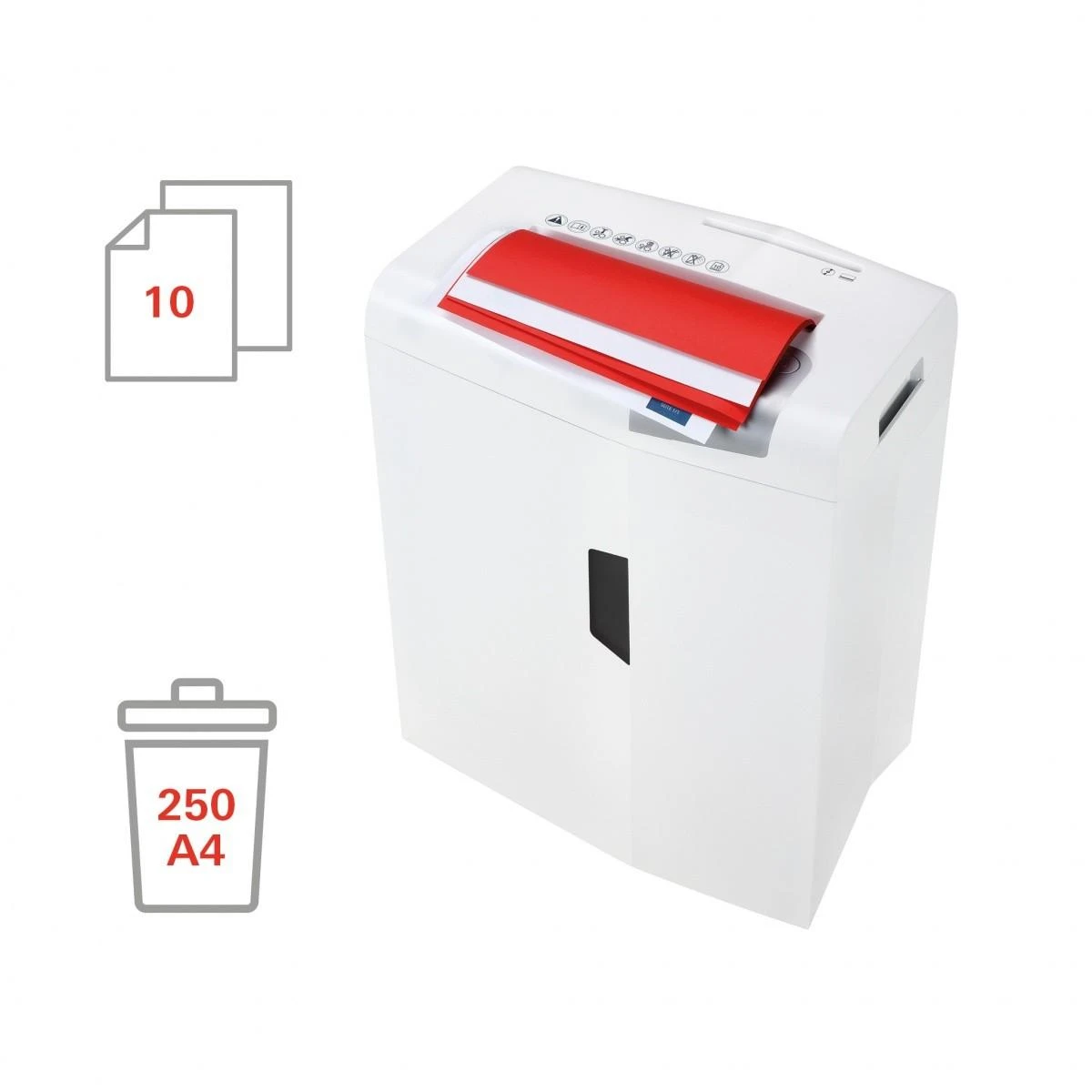 HSM 1045111 HSM „Shredstar X10“ – kryžminio kirpimo, 4,5 x 35 mm / 10 lapų, 80 g / 20 l dėžė / P-4