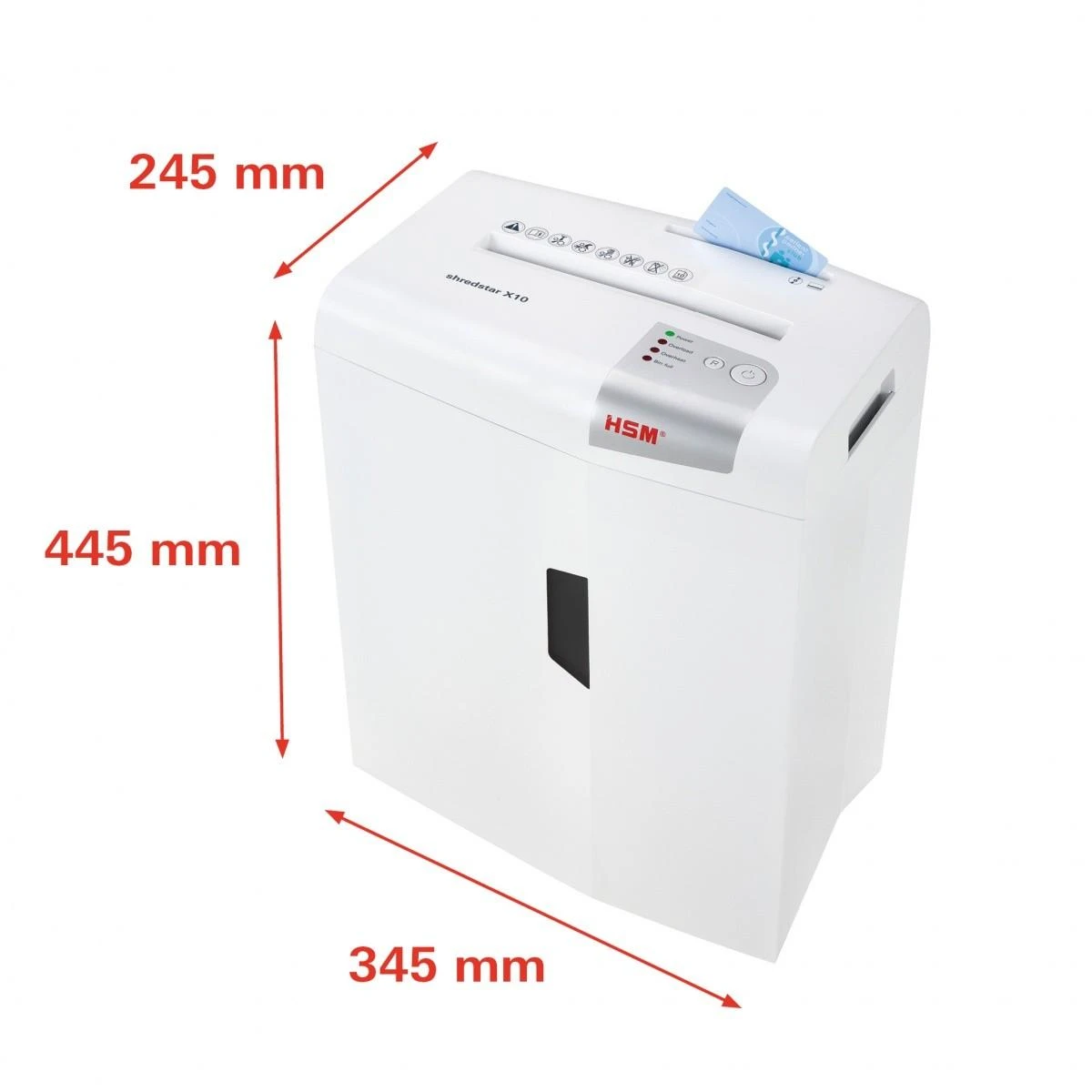 HSM 1045111 HSM „Shredstar X10“ – kryžminio kirpimo, 4,5 x 35 mm / 10 lapų, 80 g / 20 l dėžė / P-4