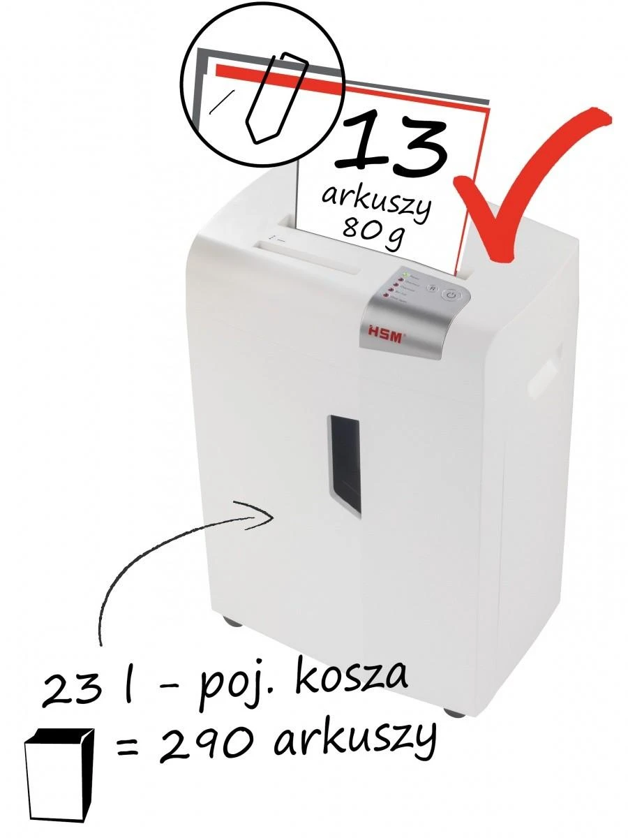 HSM 1057121 HSM Shredstar X13 - skersinis pjūvis 4,0x37mm / 13 lapų 80 g / 23 l šiukšliadėžė / P-4
