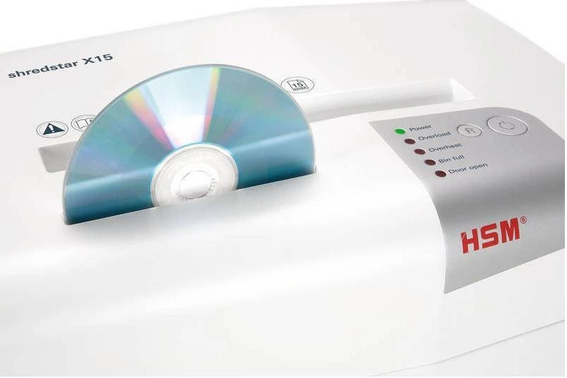 HSM 1030121 HSM Shredstar X15 - skersinis pjovimas 4,0x37 mm / 13 lapų 80 g / 26 l šiukšliadėžė / P-4