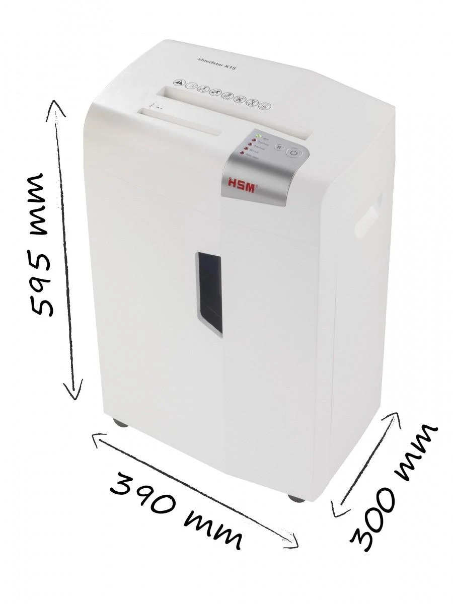 HSM 1030121 HSM Shredstar X15 - skersinis pjovimas 4,0x37 mm / 13 lapų 80 g / 26 l šiukšliadėžė / P-4