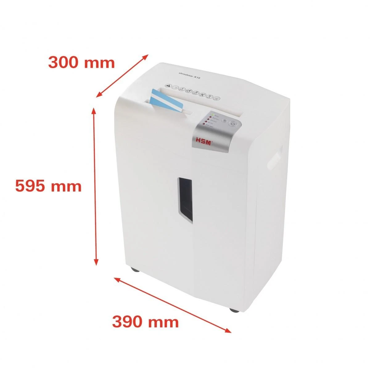 HSM 1030121 HSM Shredstar X15 - skersinis pjovimas 4,0x37 mm / 13 lapų 80 g / 26 l šiukšliadėžė / P-4