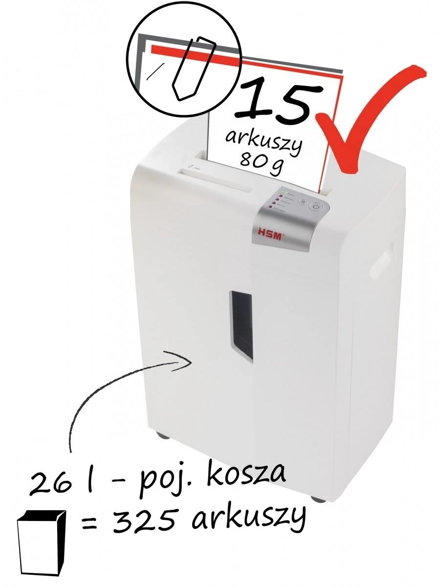 HSM 1030121 HSM Shredstar X15 - skersinis pjovimas 4,0x37 mm / 13 lapų 80 g / 26 l šiukšliadėžė / P-4