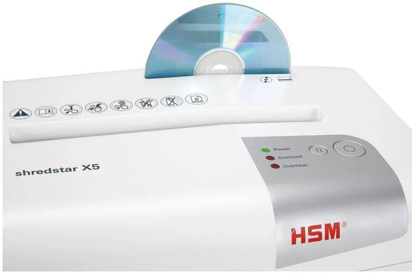 HSM Shredstar X5 dokumentų naikiklis su CD anga