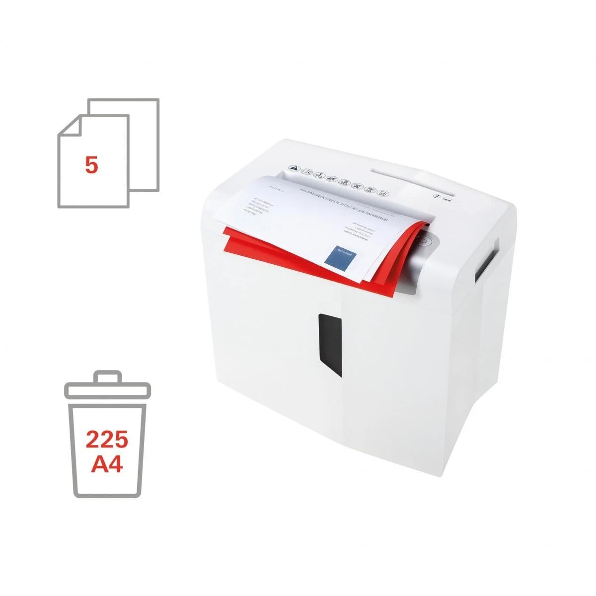 HSM 1043121 HSM „Shredstar X5“ – kryžminio kirpimo, 4,0 x 35 mm / 5 lapai, 80 g / 18 l talpos / P-4