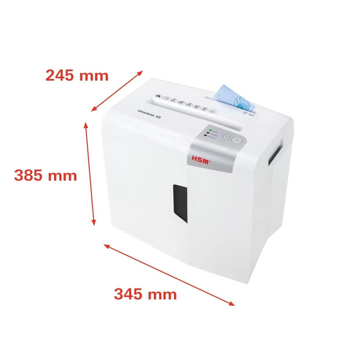 HSM 1043121 HSM „Shredstar X5“ – kryžminio kirpimo, 4,0 x 35 mm / 5 lapai, 80 g / 18 l talpos / P-4