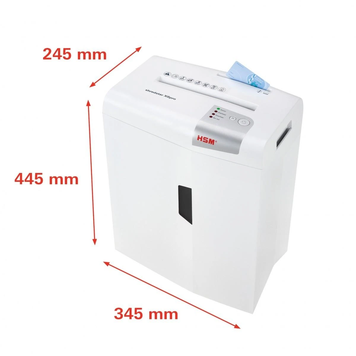 HSM 1046111 HSM Shredstar X6pro - skersinis pjūvis 2x15mm/ 6 lakštai 80g/ 20l bin/ P-5