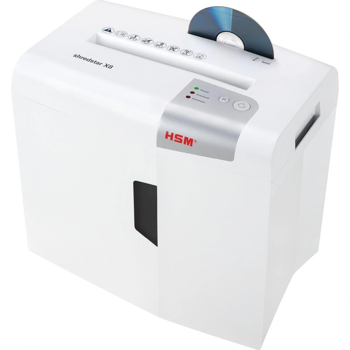 HSM 1044121 HSM Shredstar X8 - skersinis pjūvis 4,5x30mm/ 8 lakštai 80 g/ 18 l šiukšliadėžė/ P-4
