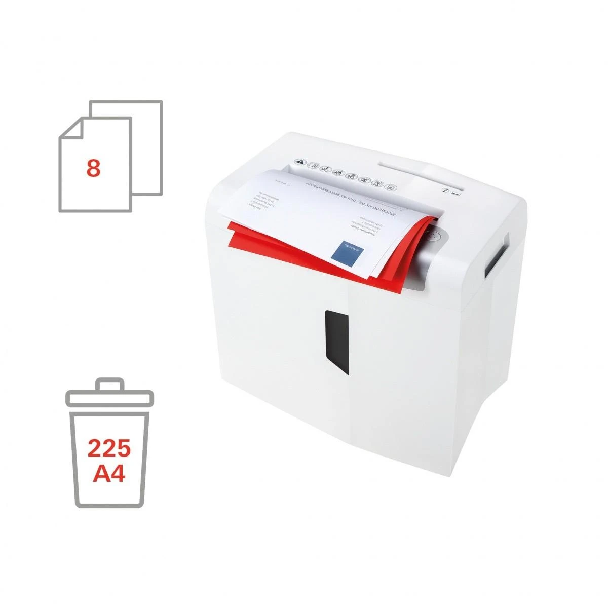 HSM 1044121 HSM Shredstar X8 - skersinis pjūvis 4,5x30mm/ 8 lakštai 80 g/ 18 l šiukšliadėžė/ P-4